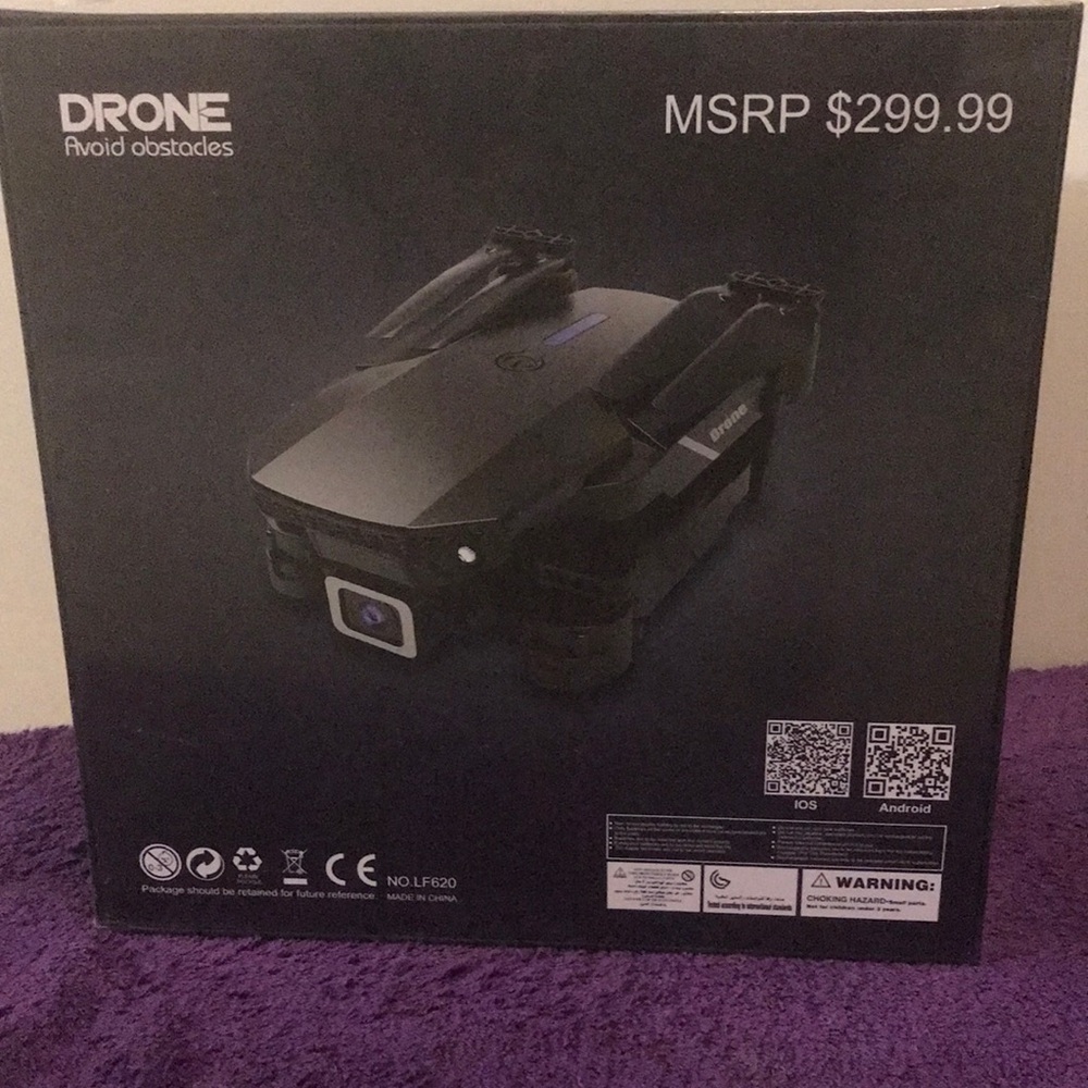 Foldable Black Drone with Camera - Avoid Obstacles